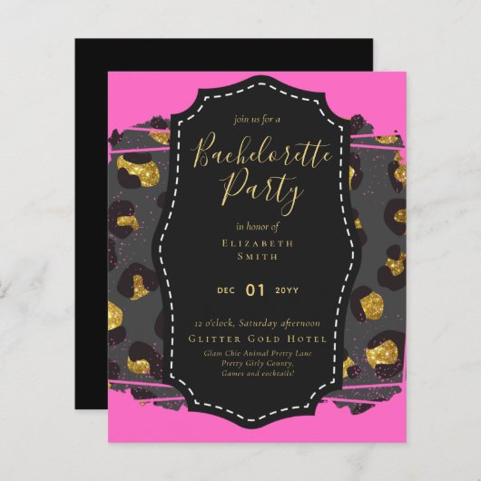 LeahG Hübsch Girly Bachelorette Glam Animal Prints (Vorne/Hinten)