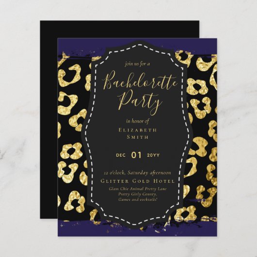 LeahG Hübsch Girly Bachelorette Glam Animal Prints (Vorne/Hinten)