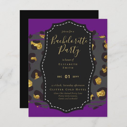 LeahG Hübsch Girly Bachelorette Glam Animal Prints (Vorne/Hinten)