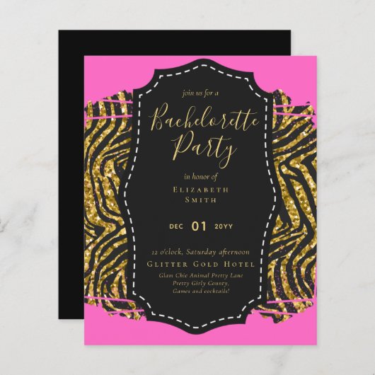 LeahG Hübsch Girly Bachelorette Glam Animal Prints (Vorne/Hinten)