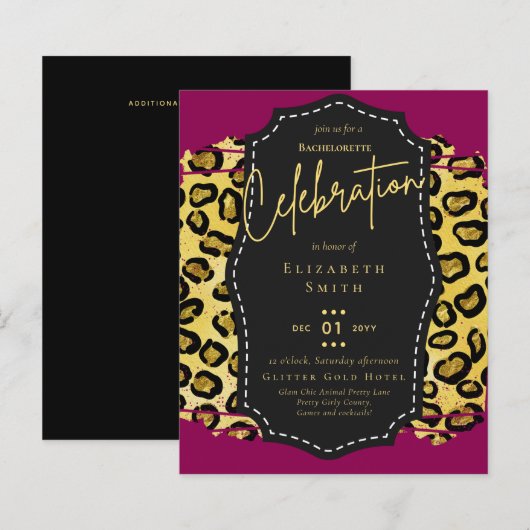 LeahG Hübsch Girly Bachelorette Glam Animal Prints (Vorne/Hinten)