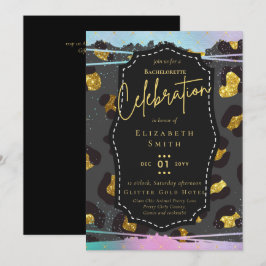 LeahG Hübsch Girly Bachelorette Glam Animal Prints Einladung