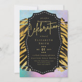 LeahG Hübsch Girly Bachelorette Glam Animal Prints Einladung (Vorderseite)