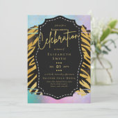 LeahG Hübsch Girly Bachelorette Glam Animal Prints Einladung (Stehend Vorderseite)