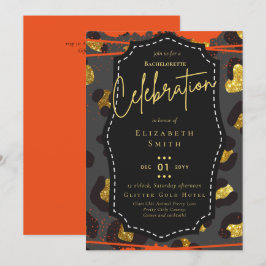 LeahG Hübsch Girly Bachelorette Glam Animal Prints Einladung