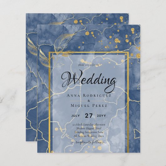 LeahG INK Navy Blue Gold Wedding (Vorne/Hinten)