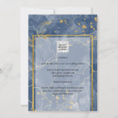 LeahG INK Navy Blue Gold Wedding Einladung (Rückseite)