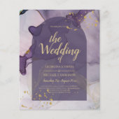LeahG Ink Ombre Lila Lavender Gold Wedding (Vorderseite)