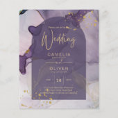 LeahG Ink Ombre Lila Lavender Gold Wedding (Vorderseite)