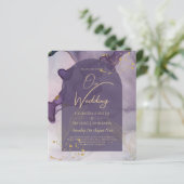 LeahG Ink Ombre Lila Lavender Gold Wedding (Stehend Vorderseite)