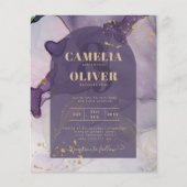 LeahG Ink Ombre Lila Lavender Gold Wedding (Vorderseite)