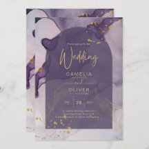 LeahG Ink Ombre Lila Lavender Gold Wedding