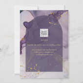 LeahG Ink Ombre Lila Lavender Gold Wedding Einladung (Rückseite)