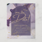 LeahG Ink Ombre Lila Lavender Gold Wedding Flyer (Vorne)