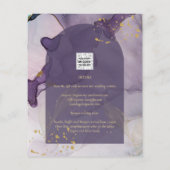 LeahG Ink Ombre Lila Lavender Gold Wedding Flyer (Hinten)