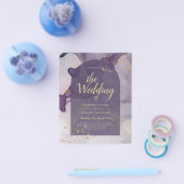 LeahG Ink Ombre Lila Lavender Gold Wedding Flyer (Einzeln)