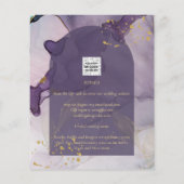 LeahG Ink Ombre Lila Lavender Gold Wedding Flyer (Hinten)
