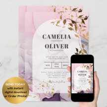 LeahG Ink Ombre Lila Pink Pink Gold Hochzeit