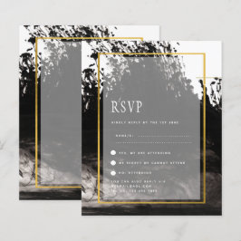 LeahG INK Schwarz-weiß Gold Wedding INVITE