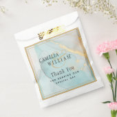 LeahG INK Sea Glass Aquamarin Gold Wedding Geschenktütchen (Versiegelt)