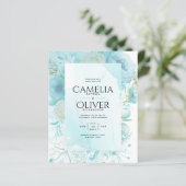 LeahG INK Sea Glass Türkis Aqua Abstrakt INVITE (Stehend Vorderseite)