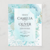 LeahG INK Sea Glass Türkis Aqua Abstrakt INVITE (Vorderseite)