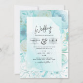 LeahG INK Sea Glass Türkis Aqua Abstrakt INVITE Einladung (Vorderseite)