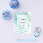 LeahG INK Sea Glass Türkis Aqua Abstrakt INVITE Flyer (Einzeln)