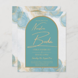 LeahG INK Sea Glass Türkis Aquamarin Gold INVITE