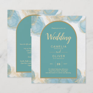 LeahG INK Sea Glass Türkis Aquamarin Gold INVITE