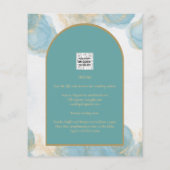 LeahG INK Sea Glass Türkis Aquamarin Gold INVITE (Rückseite)