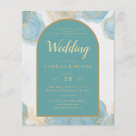 LeahG INK Sea Glass Türkis Aquamarin Gold INVITE Flyer