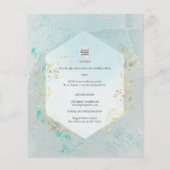 LeahG INK Sea Glass Türkis Gold Aqua INVITE Flyer (Hinten)