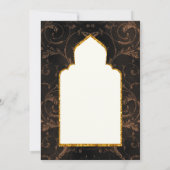 LeahG Islamic Wedding Black Gold Modernes Elegant Einladung (Rückseite)