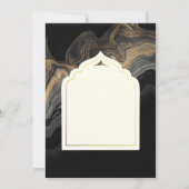 LeahG Islamische Wedding Black Gold Moschee Elegan Einladung (Rückseite)