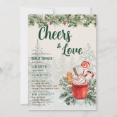 LeahG jubelt Liebe Winter Brautparty Hochzeit Einladung (Vorderseite)