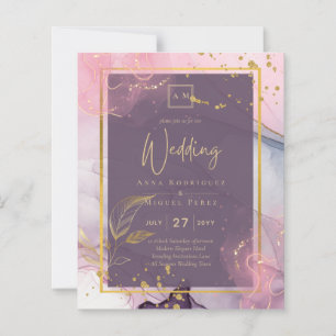 LeahG® Lavender INK Mauve Lila Gold Wedding