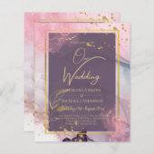 LeahG® Lavender INK Mauve Lila Gold Wedding (Vorne/Hinten)
