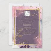 LeahG® Lavender INK Mauve Lila Gold Wedding Einladung (Rückseite)