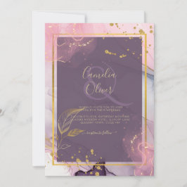 LeahG® Lavender INK Mauve Lila Gold Wedding Einladung