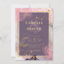 LeahG® Lavender INK Mauve Lila Gold Wedding