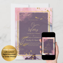 LeahG® Lavender INK Mauve Lila Gold Wedding