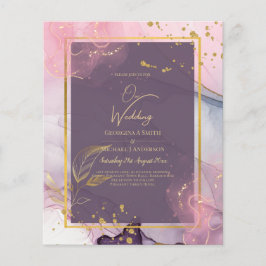 LeahG® Lavender INK Mauve Lila Gold Wedding Flyer
