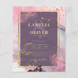 LeahG® Lavender INK Mauve Lila Gold Wedding Flyer