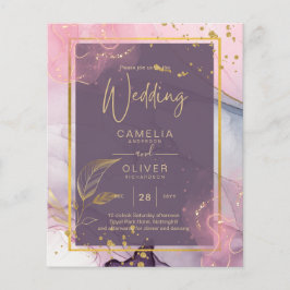 LeahG® Lavender INK Mauve Lila Gold Wedding Flyer
