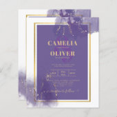 LeahG LILA GOLD Wedding Lavender ALCOHOL INK (Vorne/Hinten)