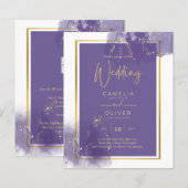 LeahG LILA GOLD Wedding Lavender ALCOHOL INK (Vorne/Hinten)