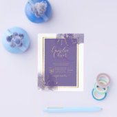 LeahG LILA GOLD Wedding Lavender ALCOHOL INK Flyer (Einzeln)