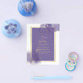 LeahG LILA GOLD Wedding Lavender ALCOHOL INK Flyer (Einzeln)