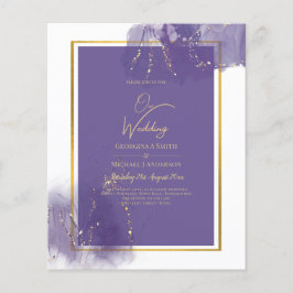 LeahG LILA GOLD Wedding Lavender ALCOHOL INK Flyer